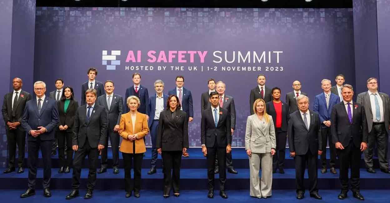 Bletchley summit Countries agreed substantial risks may arise from potential intentional misuse or unintended issues of control of frontier AI. Photo: Twitter / @RishiSunak